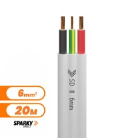 6.0mm Twin & Earth Flat Cable | Pvc / Pvc | 7-104-2ERB | 20mtr Cut