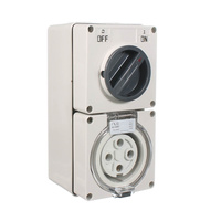 NLS 66CV440 | 4 Pin 40Amp Combination Switched Socket IP66 Rated CO3PH440