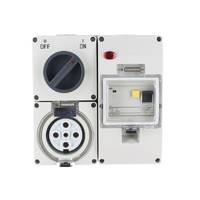 NLS 66CV520RCD | 5 Pin 20Amp Switched Socket Outlet Earth leakage Protected IP66 | 30648