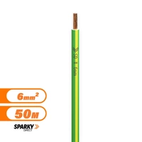 7-104BWEW | 6mm 50M Yellow/Green Building Wire Cut