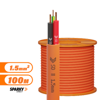 1.5mm Orange Circular Cable | 2 core & earth 100mtr
