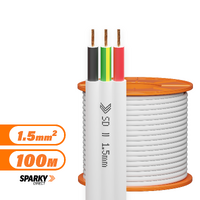 1.5mm Twin & Earth Flat Cable | Pvc / Pvc 100mtrs | 7-050-2erb | SRF3015V-100WHE