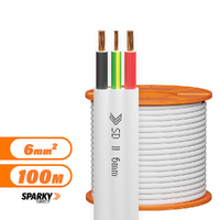 6mm Twin & Earth Flat Cable | Pvc / Pvc 100mtrs