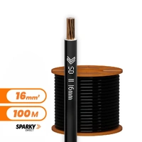 16mm Black Building Wire Cable | Pvc 100mtrs