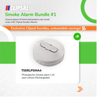 Clipsal 755RLPSMA4 | 8 x Photoelectric Smoke alarm | 10 year Lithium Rechargeable Bundle (Clipsal Bundle)