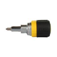 Klein Tools A-32593 | Multi-Bit Ratcheting Stubby Screwdriver | 6 in 1