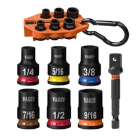 Klein Tools A-33808 | 7 Piece SAE Impact Socket Set | Grab and Go