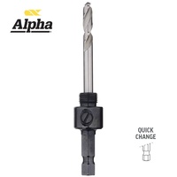 Small Arbor to suit 14-30mm Holesaws | 10mm Chuck | 11/32"Quick Change Shank | Alpha ARB-1