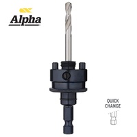 Alpha ARB-3 | Large Quick Release Arbor to suit 32-198mm Holesaws | 10mm Chuck | 11/32" Hex Shank
