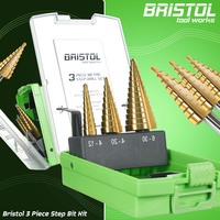 Bristol Straight Flute 3 Piece Step Drill Set - 4-12, 4-20, 6-30mm | BTWSD-SET3