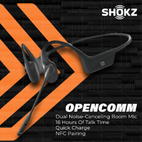 Shokz C102BK | OpenComm Wireless Bluetooth Bone Conduction Headset | Black