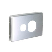 Clipsal Classic C2015C-BA | Brushed Aluminium Cover Suit Single Socket Outlet 