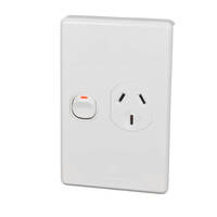 Clipsal Classic C2015V-WE | 10Amp Single Vertical Socket Outlet White