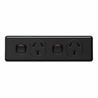 Clipsal Classic C2016-2BK | 10A Double Power Point Skirt Mount | Black