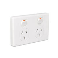 Clipsal Classic C2025D-WE | 10Amp Double Pole, Double power point White