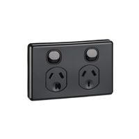 CLIPSAL Classic C2025D-BK | 10 amp Double Pole Double Power Point | Black