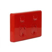 CLIPSAL C2025RD | Double Power Point GPO 10Amp 250v Red (Classic Series)