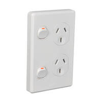 Clipsal C2025V-WE | Double Vertical Power Point GPO 10Amp White (Classic Series)