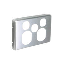 Clipsal C2025XC-BA | Double Power Point with Extra Switch Brushed Aluminium Cover ( Classic Series)
