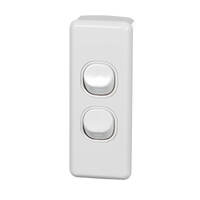 Clipsal Classic C2032A-WE | 2 Gang Architrave switch 10 Amp White 