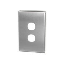 Clipsal C2032C-BA | 2 Gang Brushed Aluminium Cover (Classic Series)