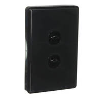Clipsal C2032VA-BK | 2 Gang Switch 10Amp Black (Classic Series)