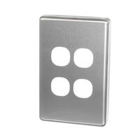 Clipsal C2034C-BA | 4 Gang Brushed Aluminium Cover (Classic Series)