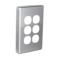 Clipsal C2036C-BA | 6 Gang Brushed Aluminium Cover (Classic Series)