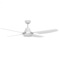 Clipsal C4HS1300L-WE | 1300mm Caloundra 4 Blade Ceiling Fan With Light | White