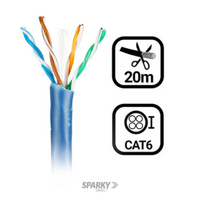 Cable Cat 6 UTP Blue 20 mtr Cut | CAT6BLUE-20mtr