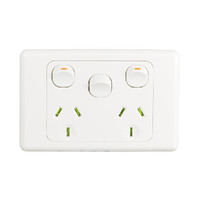 Trader Cougar COPPSW2G | 2 Gang 10A Power Point With Extra Switch 16A | White