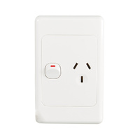 Trader Cougar COPPV1G | 1 Gang 10A Vertical Power Point | White