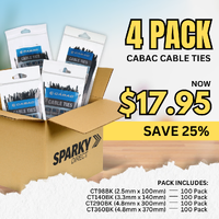 Cabac CT-BUNDLE1 | 400 Cable Ties | 100mm, 140mm, 300mm, 370mm