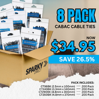 Cabac CT-BUNDLE2 | 800 Cable Ties | 100mm, 140mm, 300mm, 370mm
