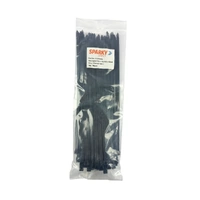 4Site CT370HDB | 370 x 7.9mm Heavy Duty Black Nylon Cable Tie | 100 Pack