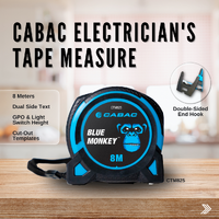 Cabac CTM825 | Blue Monkey Electrician's Tape Measure 8 Metres