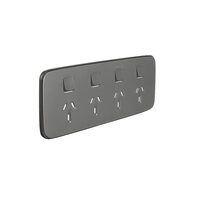 Clipsal Iconic ASH GREY Essence Skin Socket Switch Horizontal Quad | E3015-4C-AG