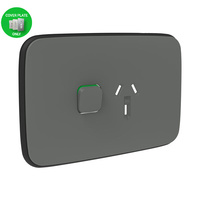 Clipsal Iconic ASH GREY Essence Skin Socket Switch Horizontal Single 10 Amp | E3015C-AG
