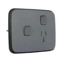 Clipsal Iconic E3015XA-AG | Essence Single Power Point With Extra Switch Complete | Ash Grey