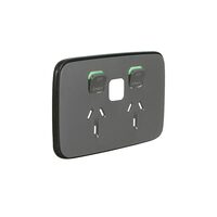 Clipsal Iconic Essence E3025CSC-AG | Skin To Suit Connected Socket (3025CSC) | Ash Grey (SKIN ONLY)