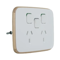Clipsal Iconic E3025XA-AW | Essence Double Power Point With Extra Switch Complete | Arctic White
