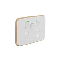 Clipsal Iconic ARCTIC WHITE Essence Skin Socket Switch Horizontal Double Extra Switch | E3025XC-AW