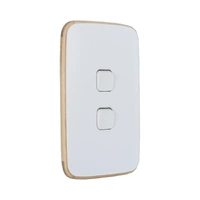 Clipsal Iconic E3042-AW | 2 Gang Essence Light Switch | Arctic White