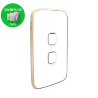 Clipsal Iconic ARCTIC WHITE Essence Skin 2 Gang Switch Rocker | E3042C-AW