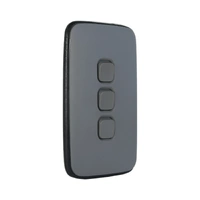 Clipsal Iconic E3043-AG | 3 Gang Essence Light Switch | Ash Grey