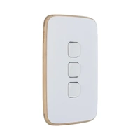 Clipsal Iconic E3043-AW | 3 Gang Essence Light Switch | Arctic White