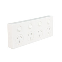 Legrand ED7774WE | Dedicated Plate 4 Gang Power Point 10Amp Excel Life