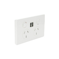 Legrand ED777USB2IWE | Double Power Point With Integrated Dual USB Charger 2.4A | Excel Life™ White