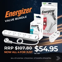 Energizer ENERGIZER-PACK | Essential Powerboard & Adapter Pack | 4 Pack