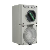 CLIPSAL EY56C310 EASY56 | Switched Outlet 1PH 10A 3 Flat Pin 10Amp IP66